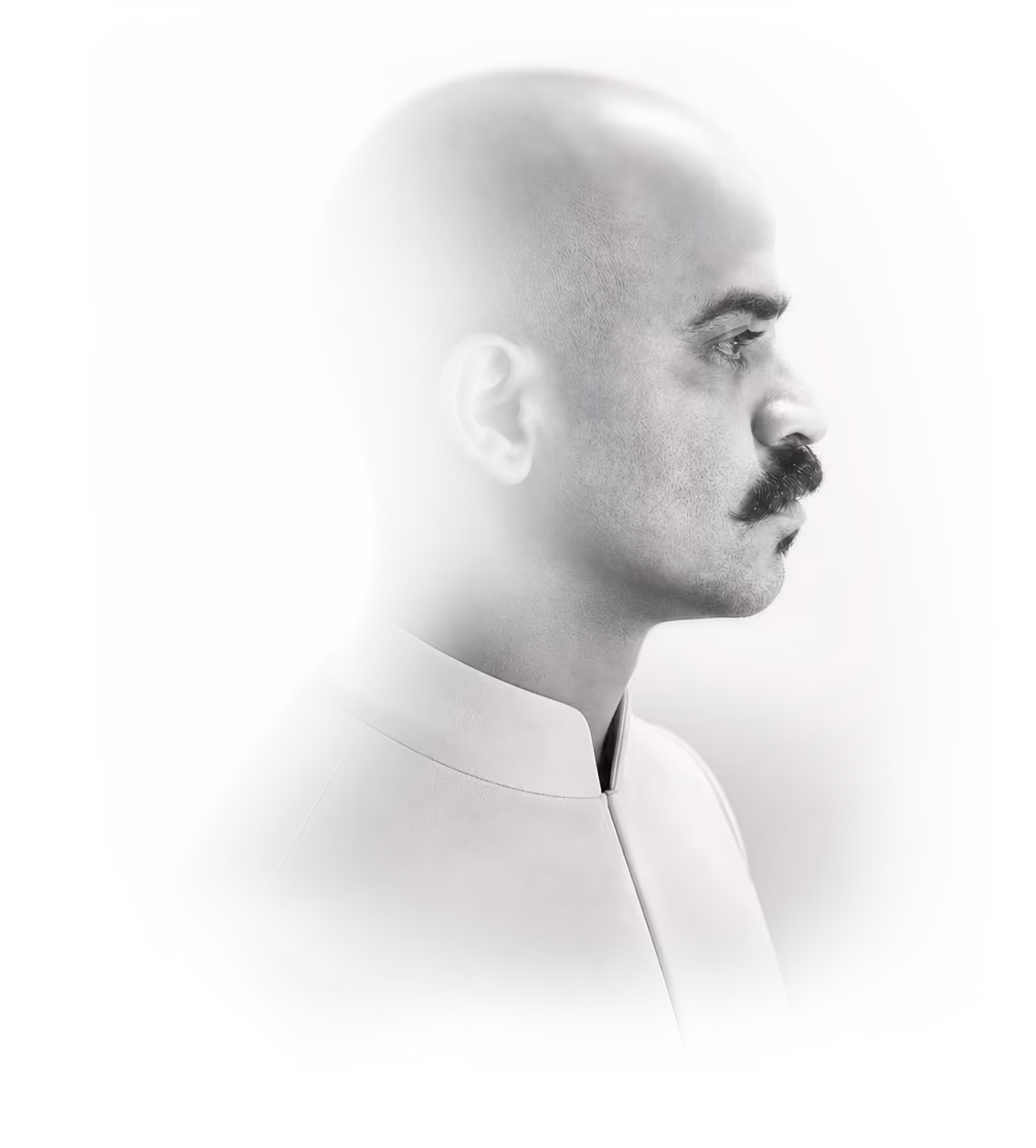 Black and white profile of Tito Solano.